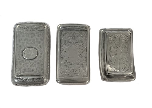 Lot 360 - A trio of early 19th century silver snuffboxes