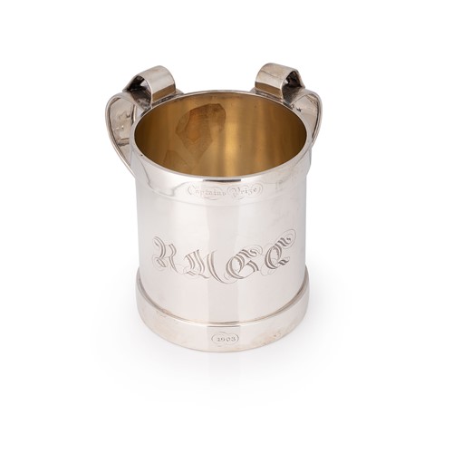Lot 454 - A Canadian metalwares silver twin handled tankard