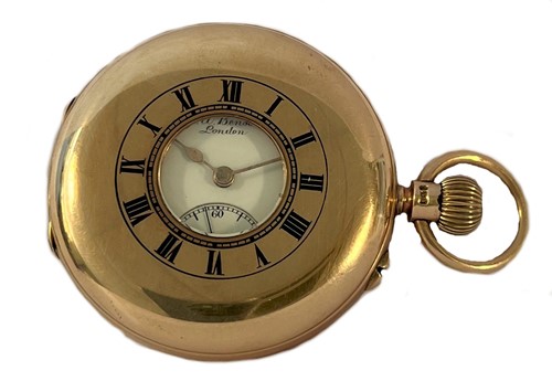 Lot 322 - J.W. Benson, London - A 9ct gold half hunter pocket watch