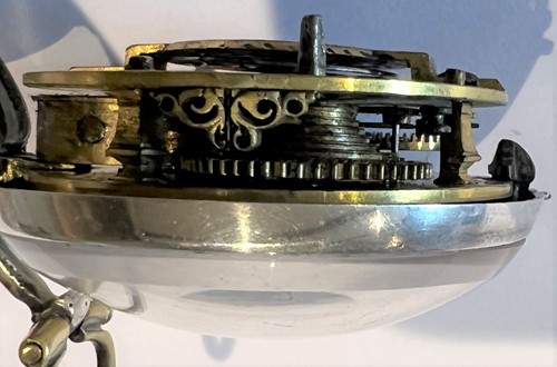 Lot 284 - May, London - An 18th century Sterling silver pair cased pocket watch