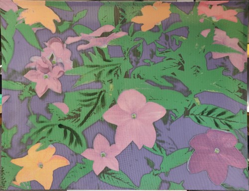 Lot 319 - A pop art style screenprint on fabric, signed...