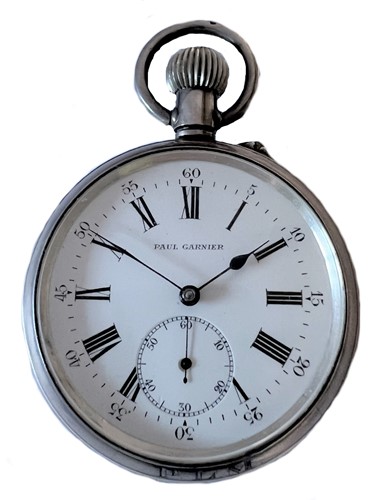 Lot 271 - Paul Garnier, Paris - A double sided open faced flyback chronograph pocket watch