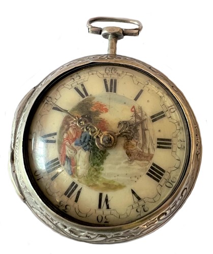 Lot 289 - Samson, London - An 18th century Sterling silver pair cased pocket watch