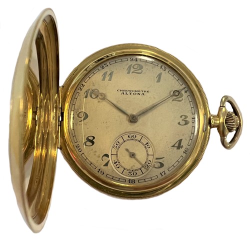 Lot 301 - Altona - A Swiss 18ct gold full hunter pocket watch