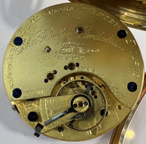 Lot 315 - John Hawley, London - An 18ct gold open faced chronograph pocket watch