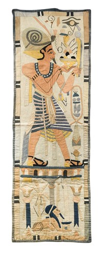 Lot 376 - CARTER (Howard) An Egyptian style embroidered...