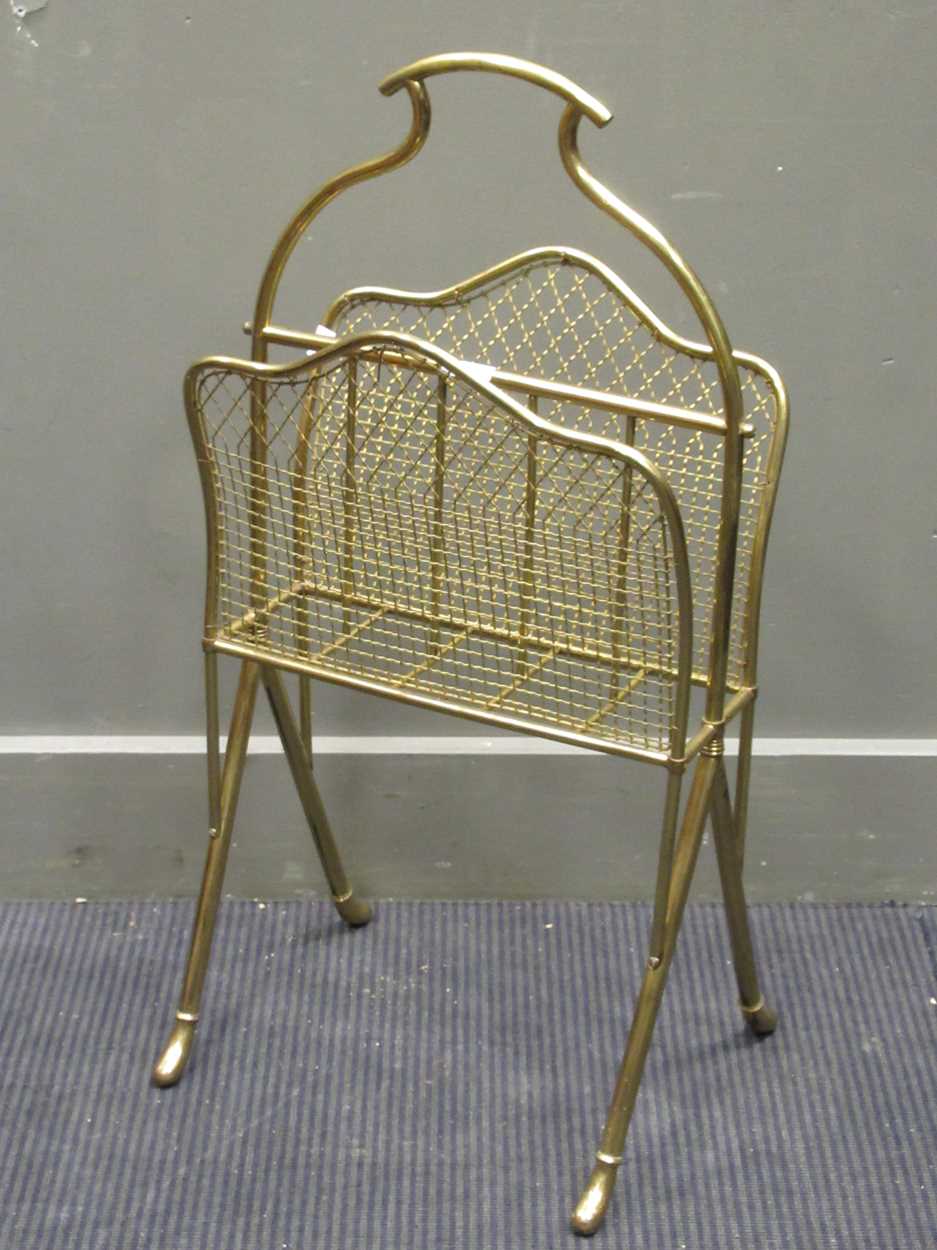 Lot 449 - A 19th century brass magazine rack