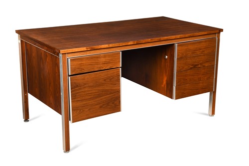 Lot 279 - A Danish rosewood and aluminium desk