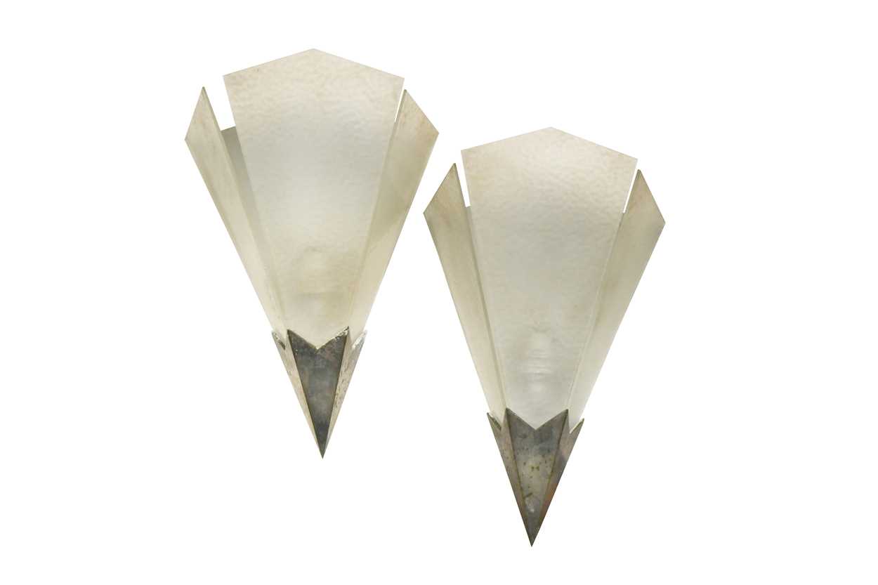 Lot 237 - A pair of Art Deco fan-shaped wall lights