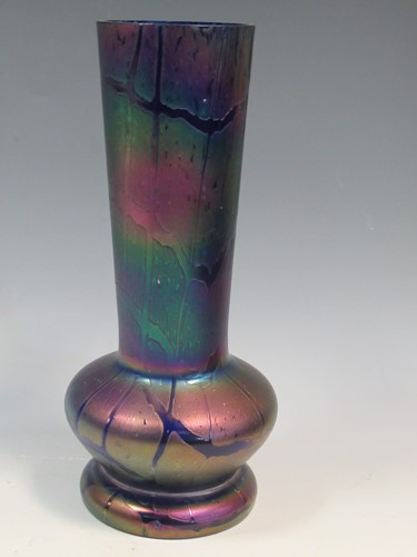 Lot 94 - An iridescent glass vase, probably Austrian,...