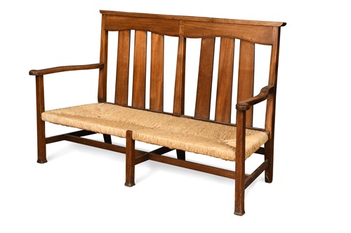 Lot 201 - An Arts & Crafts walnut settle, circa 1900