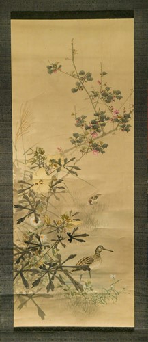 Lot 120 - A Group of four Japanese scroll paintings on silk and paper, late Meiji Period, circa 1900