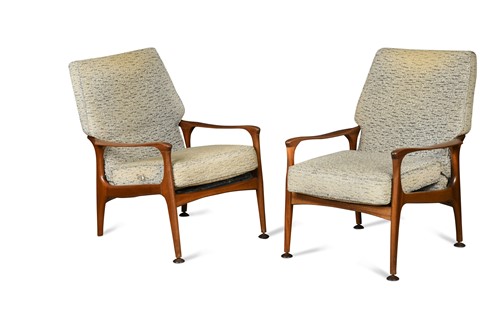 Lot 298 - Fred Lowan for Fler, a pair of teak easy chairs, circa 1960s