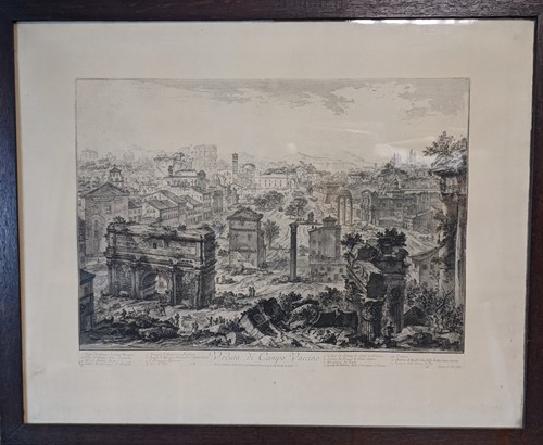 Lot 15 - G B Piranesi Veduta di Campo Vaccino, etching,...