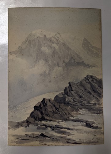 Lot 319 - An Alpine winter landscape, watercolour signed...