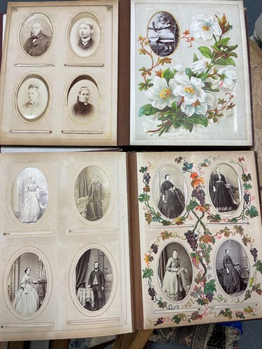 Lot 342 - Two albums of cartes-de-visite and other...