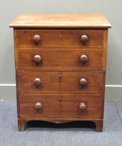 Lot 511 - A 19th century mahogany commode with a faux...