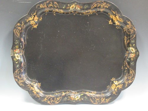 Lot 165 - A Victorian painted papier mache tray with...