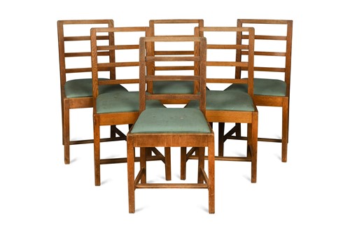 Lot 233 - Frank Whitton for Gordon Russell, a set of six oak dining chairs, 1936