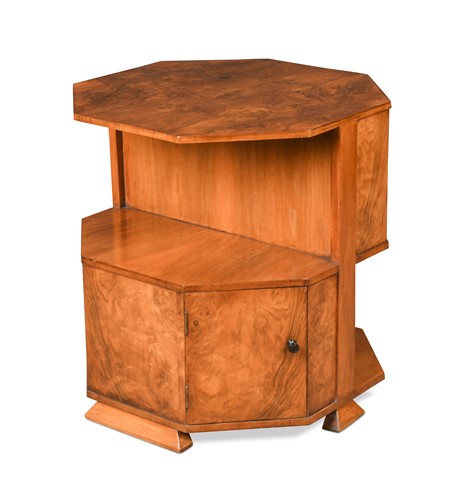 Lot 243 - A Heal's asymmetric walnut side table / cabinet, circa 1930