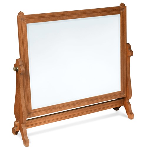 Lot 216 - A large Cotswold School oak dressing table mirror