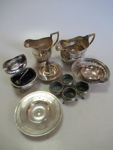 Lot 227 - An assortment of silverware including salts,...