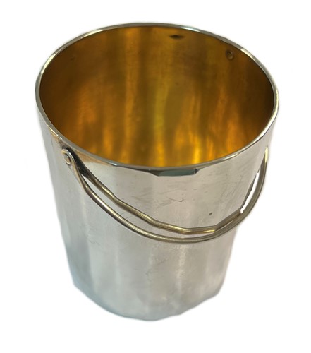 Lot 413 - A 19th century French metalwares silver cream pail