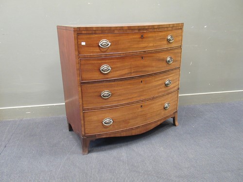 Lot 382 - A George III mahogany and walnut cross-banded...