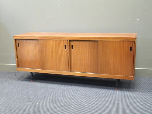 Lot 507 - A pair of 1950’s sycamore side cabinets, on...