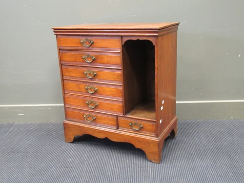 Lot 375 - An Edwardian mahogany small chest, of seven...
