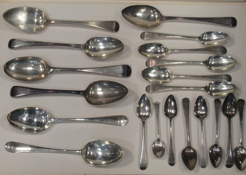 Lot 230 - A collection of silver flatware, together with...