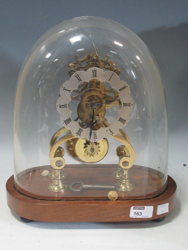 Lot 163 - A Victorian gilt brass skeleton timepiece with...