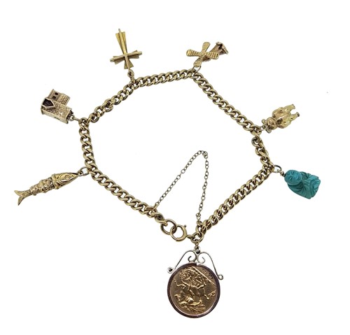 Lot 185 - A 20th century charm bracelet