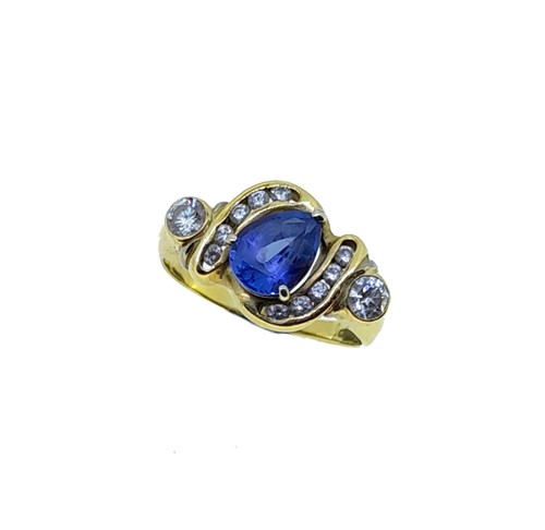 Lot 216 - A tanzanite and diamond dress ring