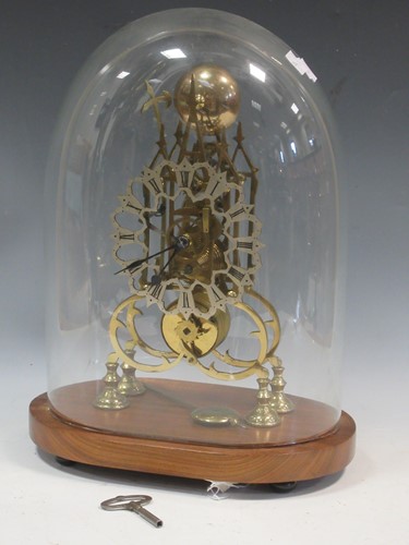 Lot 133 - A Victorian gilt brass skeleton clock,...