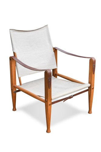 Lot 299 - After Kaare Klint, an ash and canvas Safari chair, circa 1963