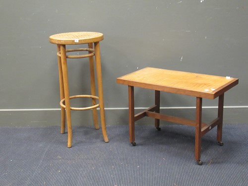Lot 504 - A 1950’s small fiddle-back rectangular coffee...