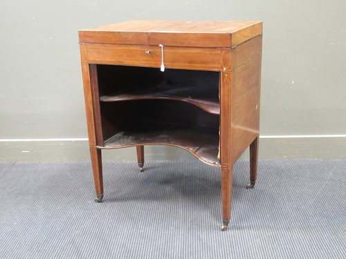 Lot 377 - A George III mahogany veneered dressing table,...