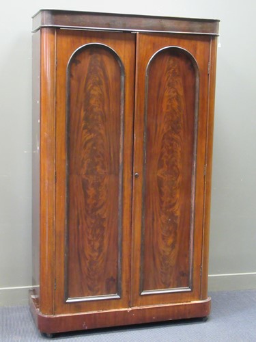 Lot 383 - A Victorian framed mahogany wardrobe 215 x 124...