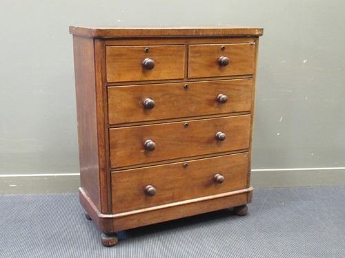 Lot 372 - A Victorian mahogany chest of drawers, with...