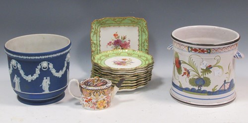 Lot 82 - A 20th century Wedgwood blue jasperware...