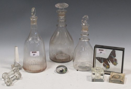 Lot 85 - Three 19th century decanters with stoppers,...