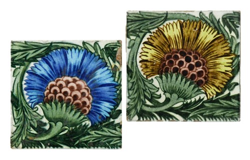 Lot 50 - William de Morgan, two large BBB tiles