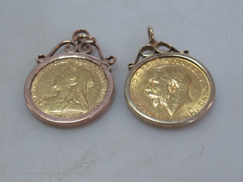 Lot 204 - Two mounted full sovereigns (2)