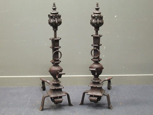 Lot 405 - A pair of Country House Georgian style steel...