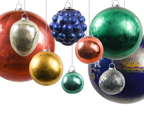 Lot 436 - A large collection of coloured glass witches balls, mostly late 19th or early 20th century