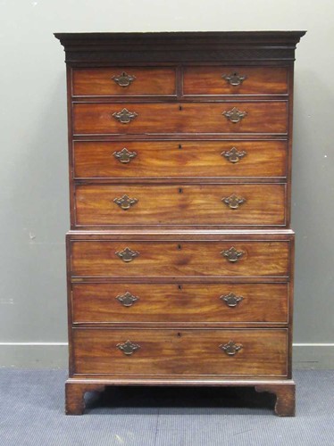 Lot 414 - A George III mahogany chest-on-chest