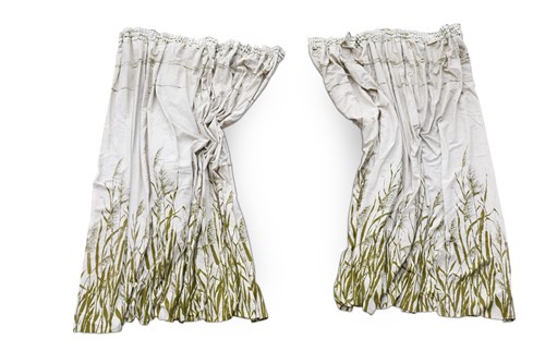 Lot 175 - A pair of printed linen curtains, circa 1970