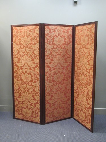 Lot 439 - A Edwardian mahogany framed three-fold modesty...