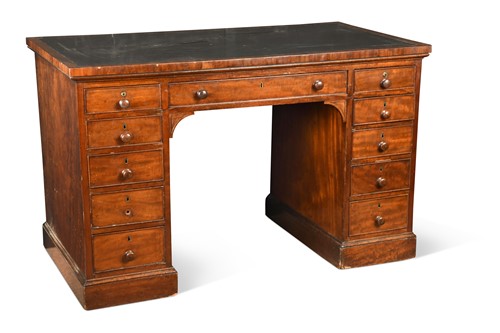 Lot 397 - A late Regency mahogany pedestal desk